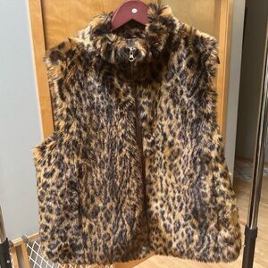 J. Crew Faux Fur leopard Vest